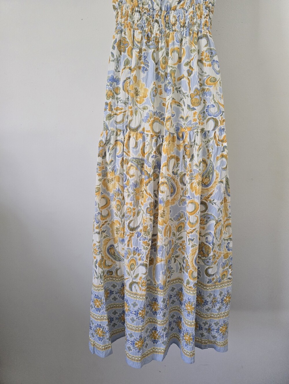 Calypso St. Barth Floral Paisley Maxi Dress Tiered Summer Dress Size XS - Picture 10 of 12